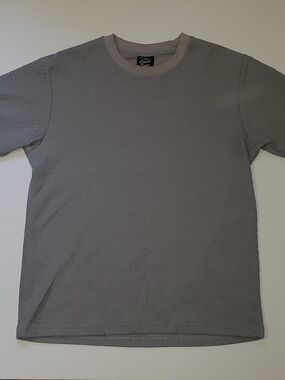 Original Deluxe Oversized Textured Mens Short Sleeve T-Shirt Gray